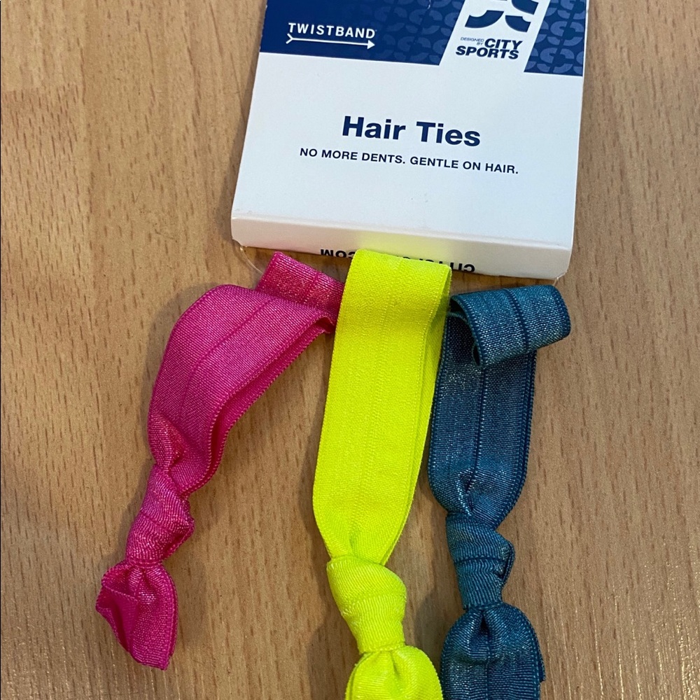 NWT 3 Tugless Ouchless Hair Ties Athletic Neon